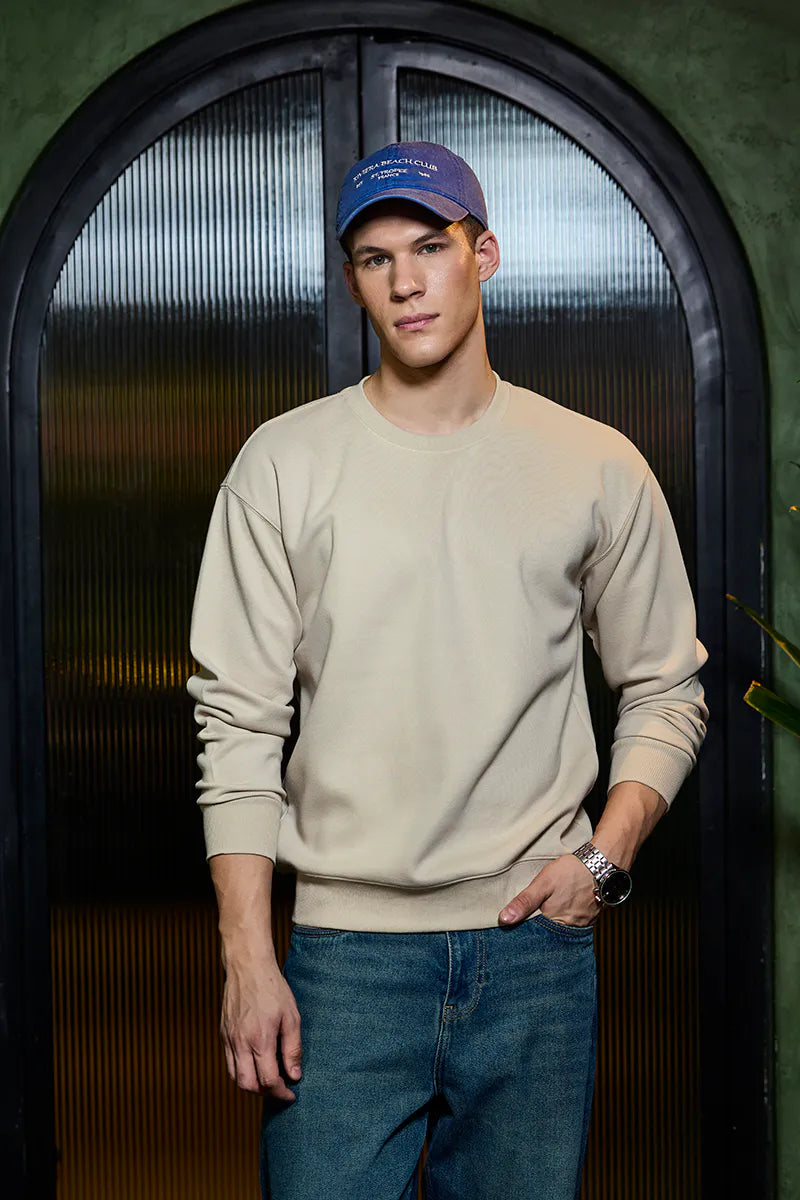 Solid Relaxed Fit Sweatshirt