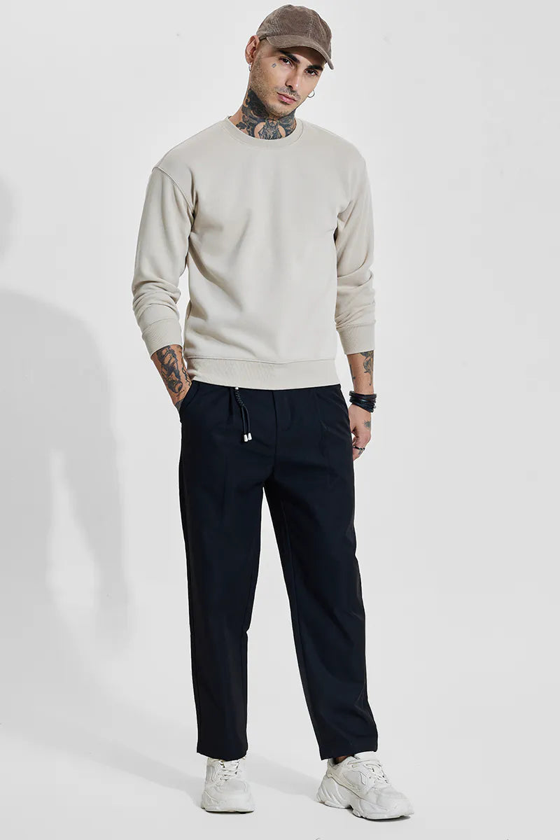 Solid Relaxed Fit Sweatshirt