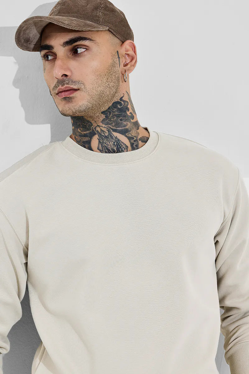 Solid Relaxed Fit Sweatshirt